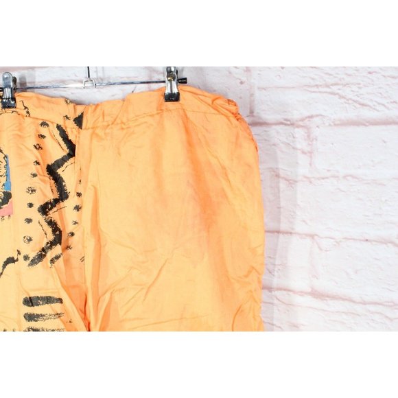 Vintage Gitano Orange Nylon Lined Graphic Loose Jogger Cropped Pants Size XL - Picture 5 of 10